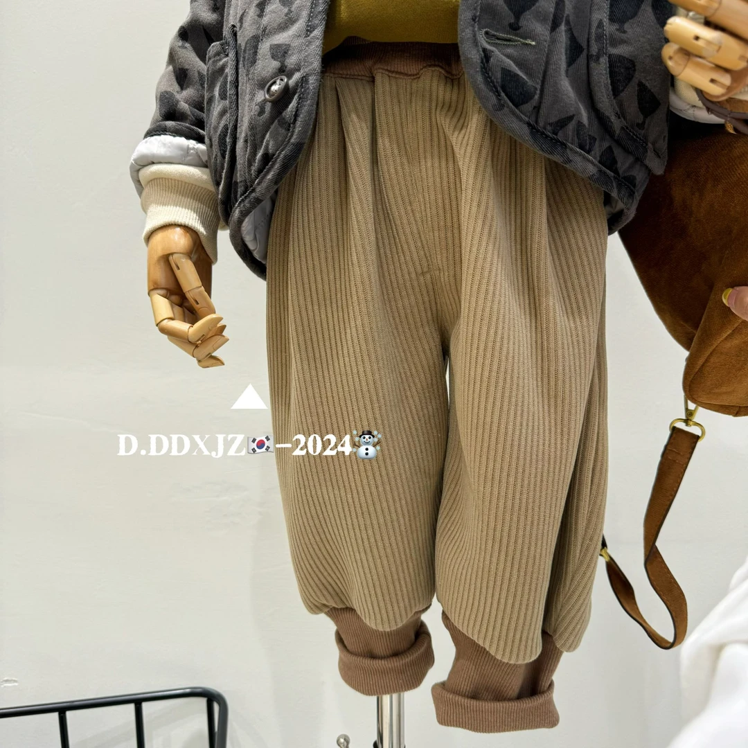 【冬款.上新】达不溜家品牌原创百搭儿童韩版一体绒灯芯绒裤75006