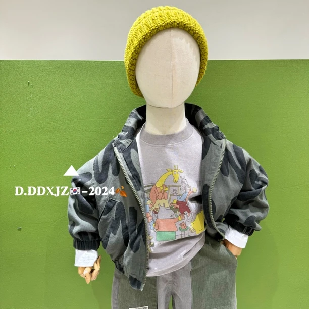 【秋季新款】达不溜家原创儿童 韩版 长袖 满身印花 夹克外套 1058