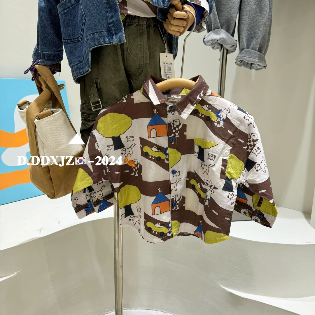 【捡漏】春秋原创儿童 韩版长袖卡通印花衬衫 1061