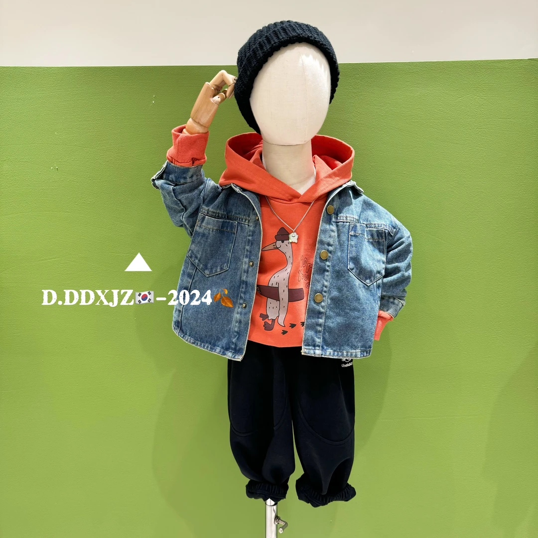【9.15新款】达不溜家原创儿童春秋款 韩版 长袖 开衫牛仔外套 1017