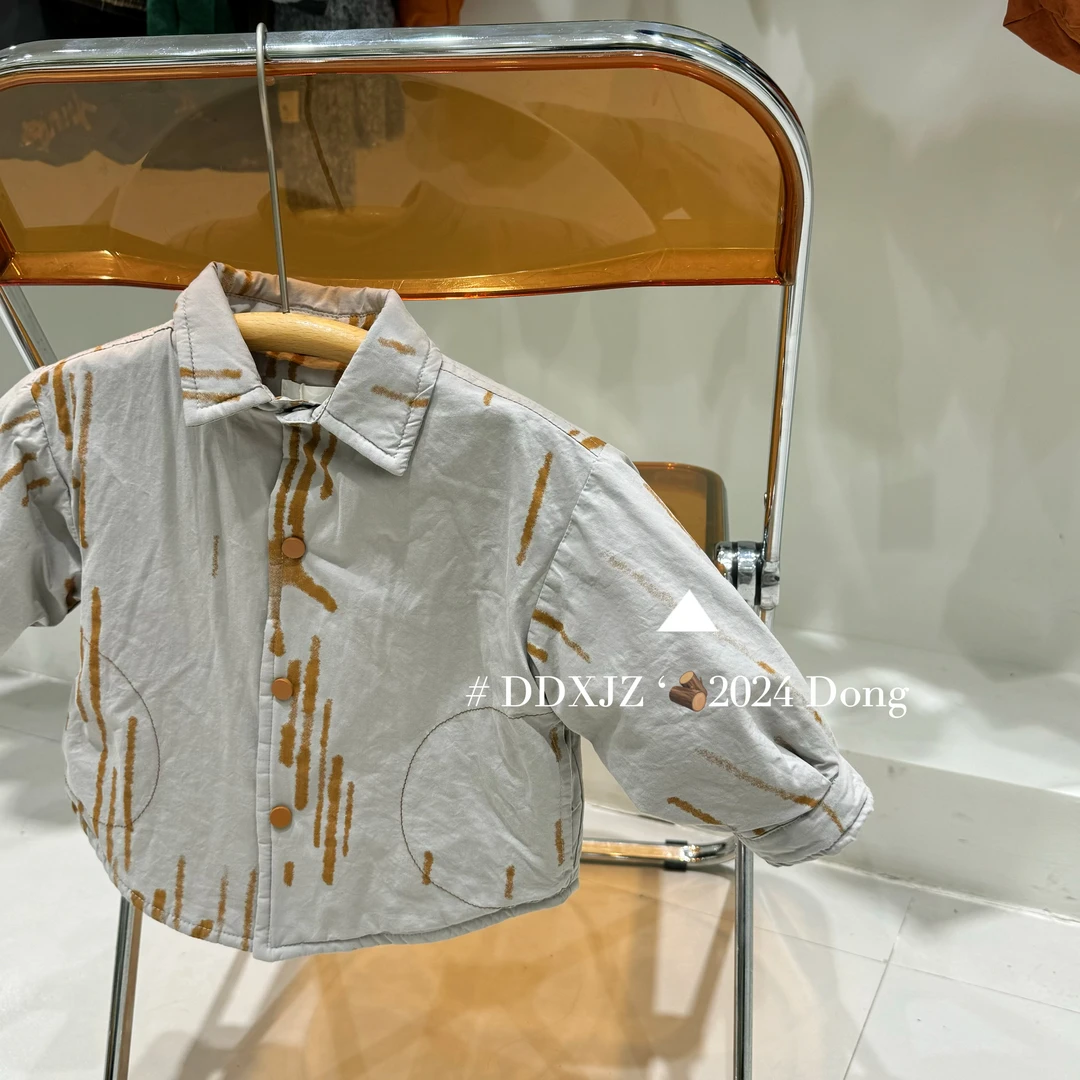 【冬款日常上新】达不溜家原创男童韩系冬款印花夹棉衬衫外套 85067