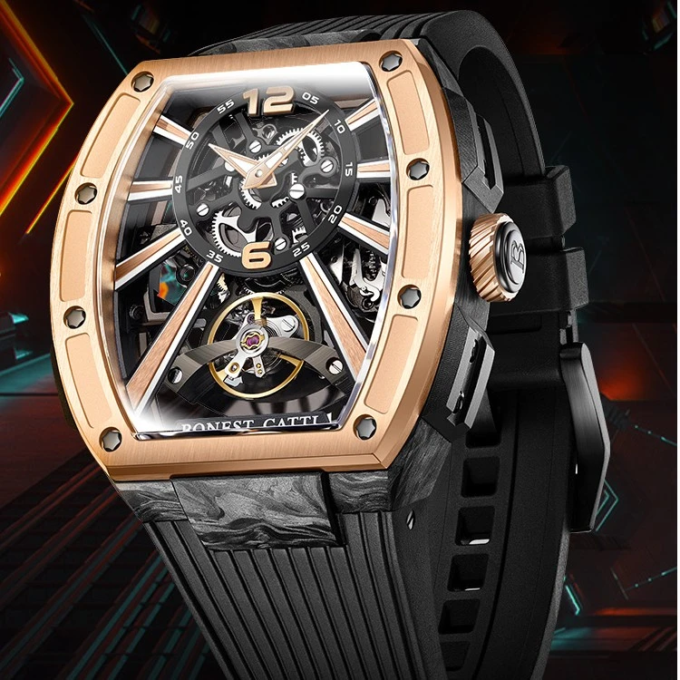 驱凤竞速BG9950碳纤维镂空全自动机械表【活3】