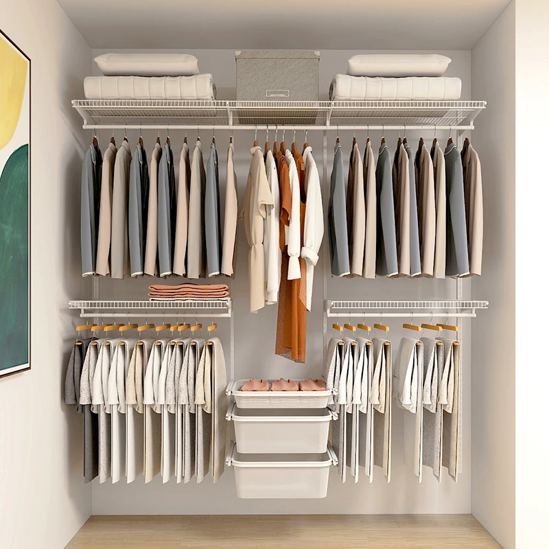 福倍斯1.6米金属衣柜开放式步入式钢架结构可定制小户型收纳