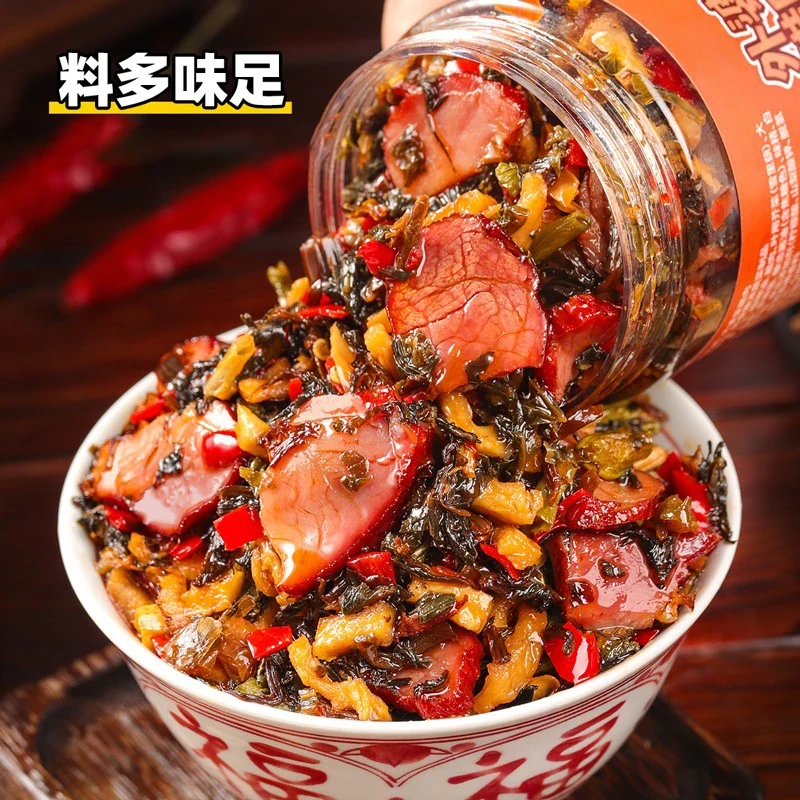 湖南腊肉外婆菜下饭菜罐装香辣开胃梅干菜即食正宗农家风味口感佳