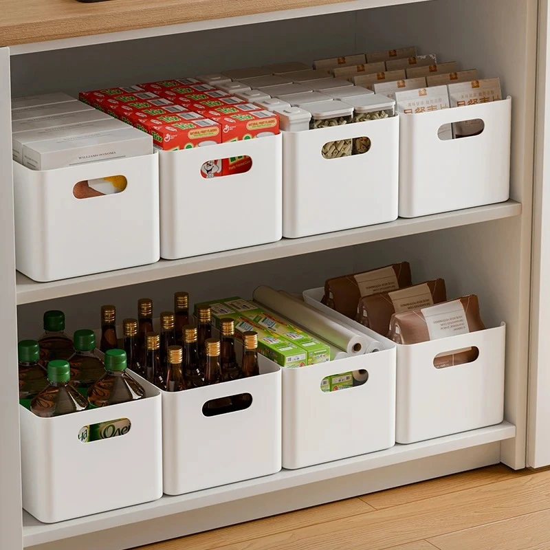 收纳筐面膜零食桌面收纳盒浴室厨房储物盒化妆品收纳盒子家用日式