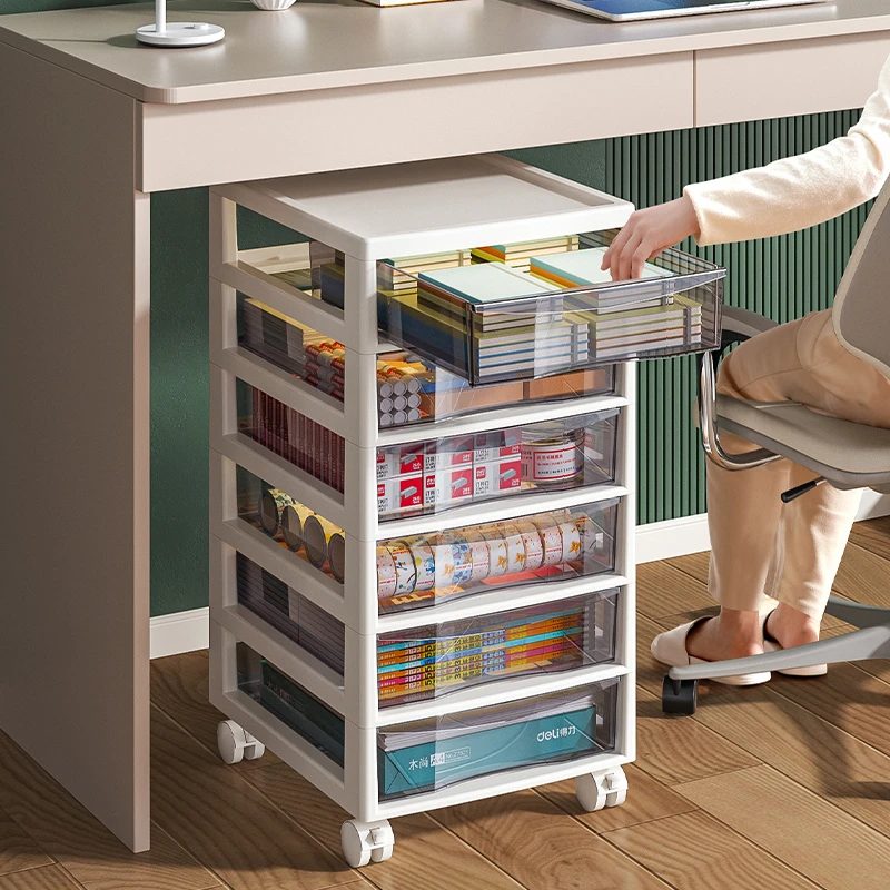 文具收纳柜化妆品收纳柜家用储物柜抽屉式透明落地办公室收纳储物