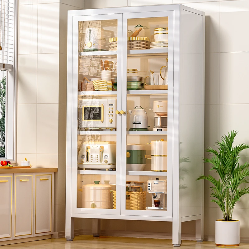 【碳钢收纳柜】厨房多层透明储物柜餐具收纳柜储物储物柜家用储物柜