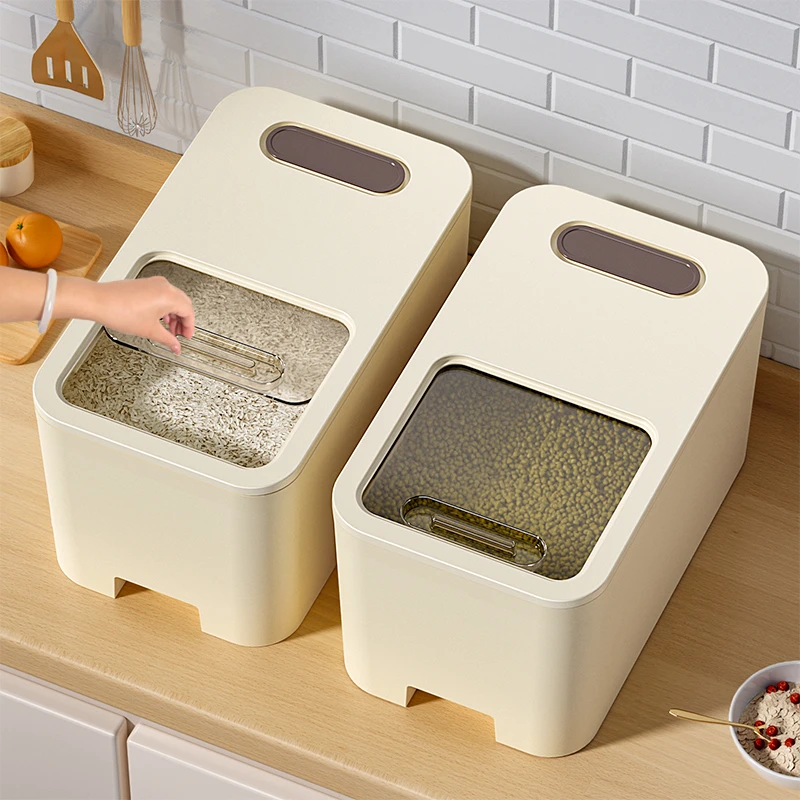 奇喵装米桶家用防虫防潮密封简约大米收纳盒米面桶抽屉式储存罐