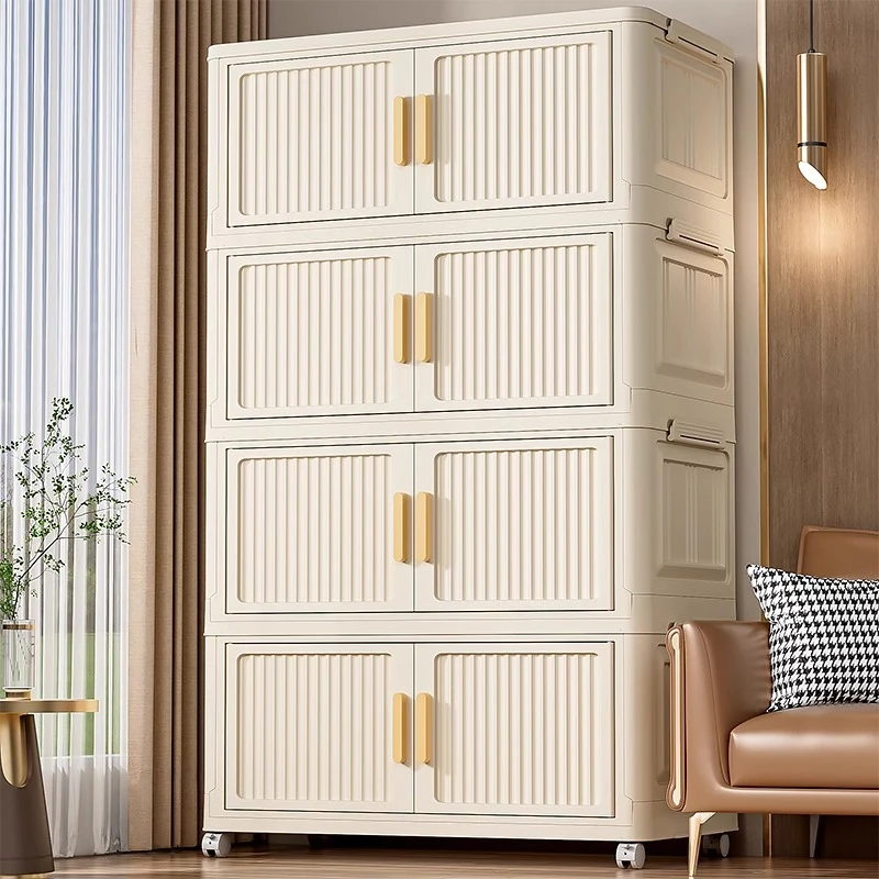 奇喵折叠多层多功能置物柜家用卧室杂物柜可移动儿童储物柜收纳柜