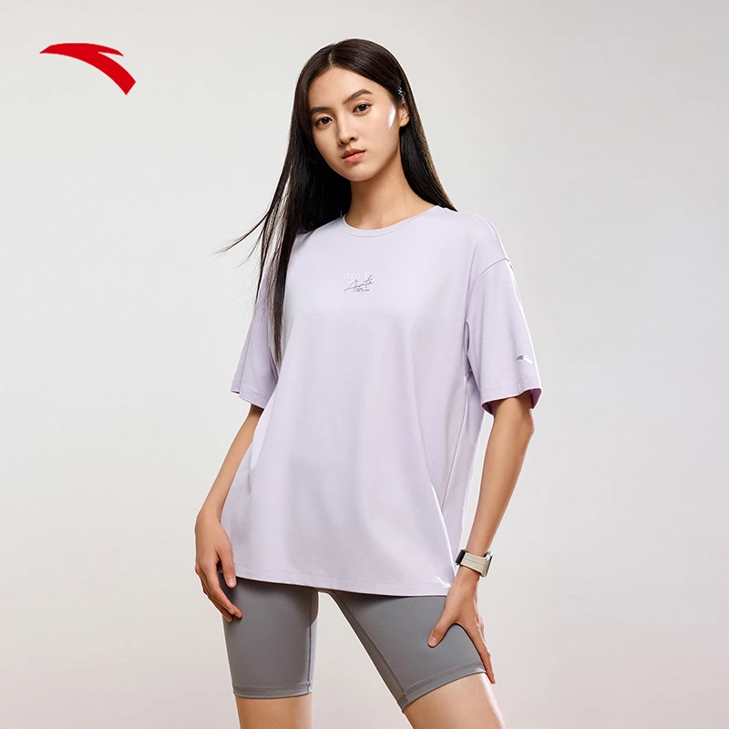 安踏冰丝T丨字母印花短袖t恤女士夏季透气跑步运动上衣162437116