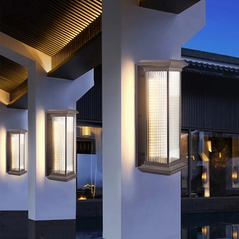 新中式庭院壁灯太阳能长虹平盖户外围墙入户大门简约防水别墅室外