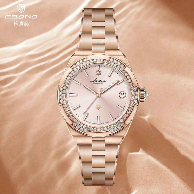 【总部直发】EBONO/依宝诺 女士全自动机械机芯时尚腕表8903手表