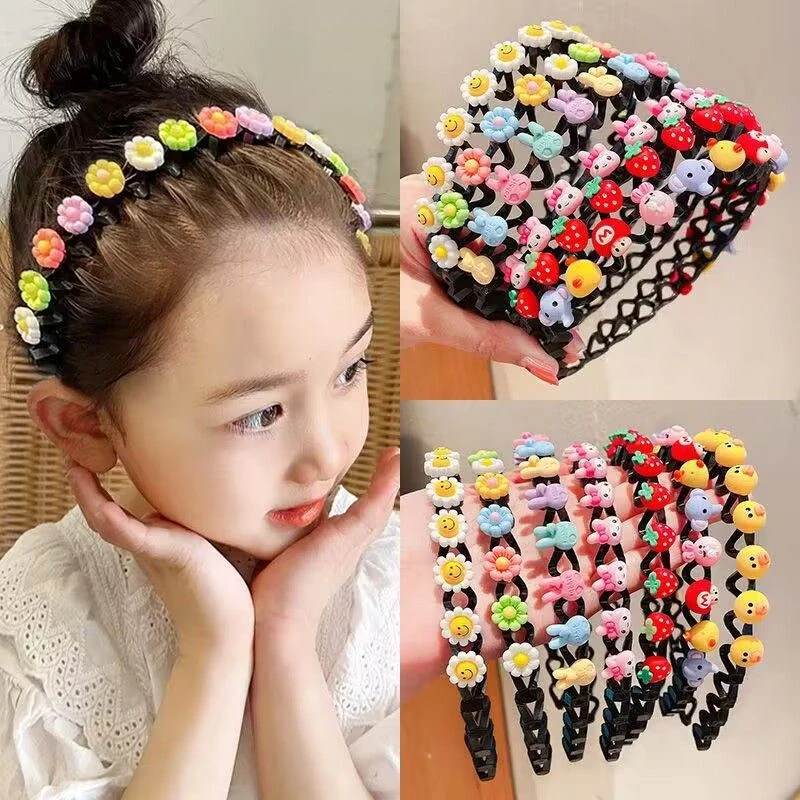 儿童卡通头箍小女孩防滑压发卡可爱宝宝碎发整理发饰女童编发发箍