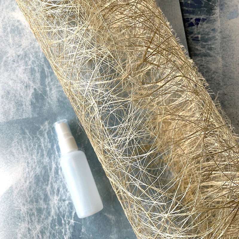 绘画麻网布肌理喷色拓印手工材料