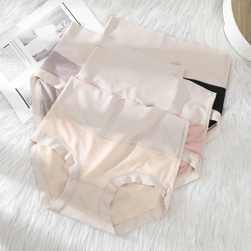 【三条装】女士内裤100全棉底裆高腰无痕薄款提臀舒适三角裤6655