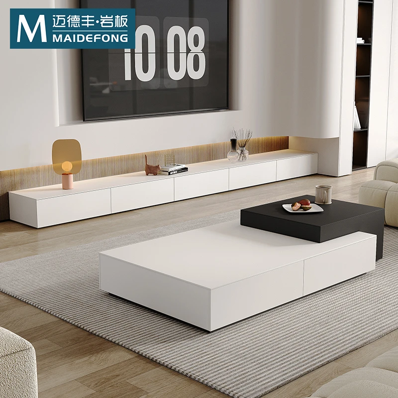 新款简约现代黑白茶几2025组合大小户型电视柜客厅电视柜