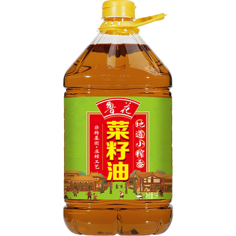 鲁花小榨香菜籽油5L*1桶非转基因地道小榨香物理压榨健康美味