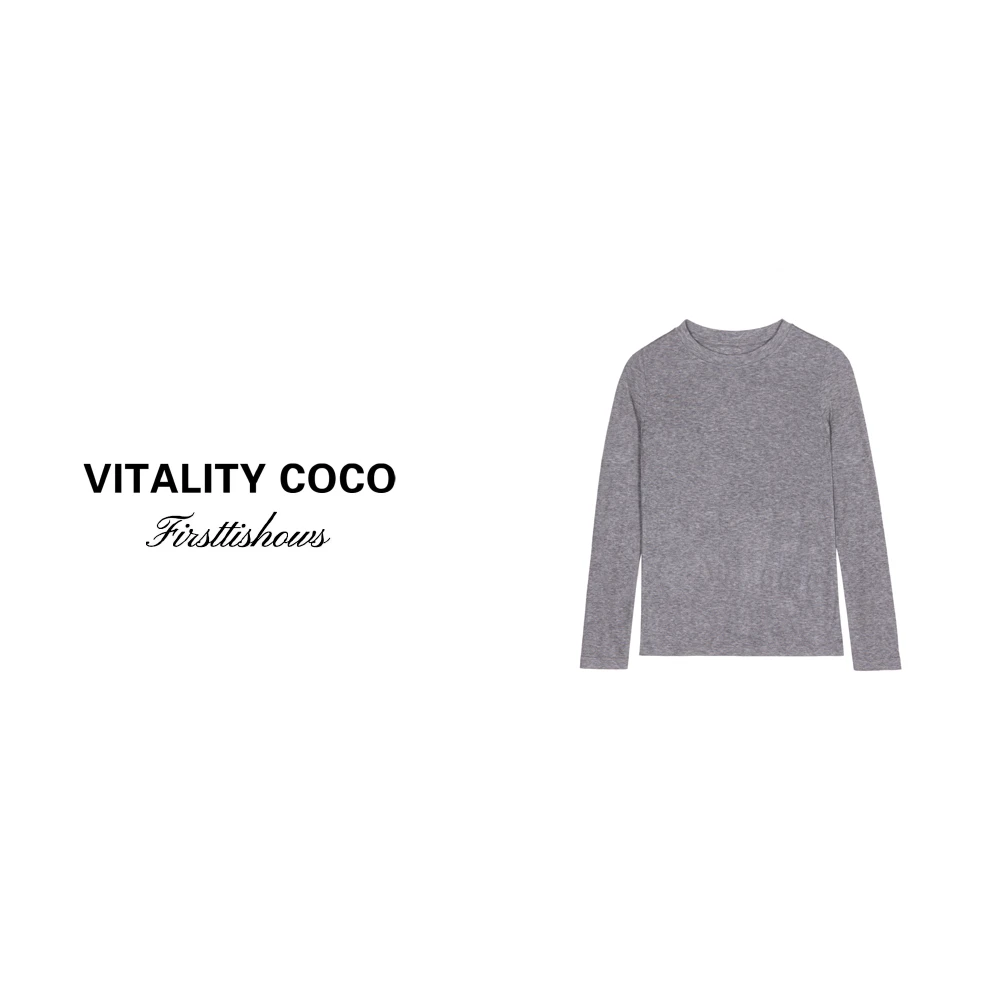 「VITALITY COCO」刺绣蜜蜂长袖T恤女修身内搭打底衫上衣-969