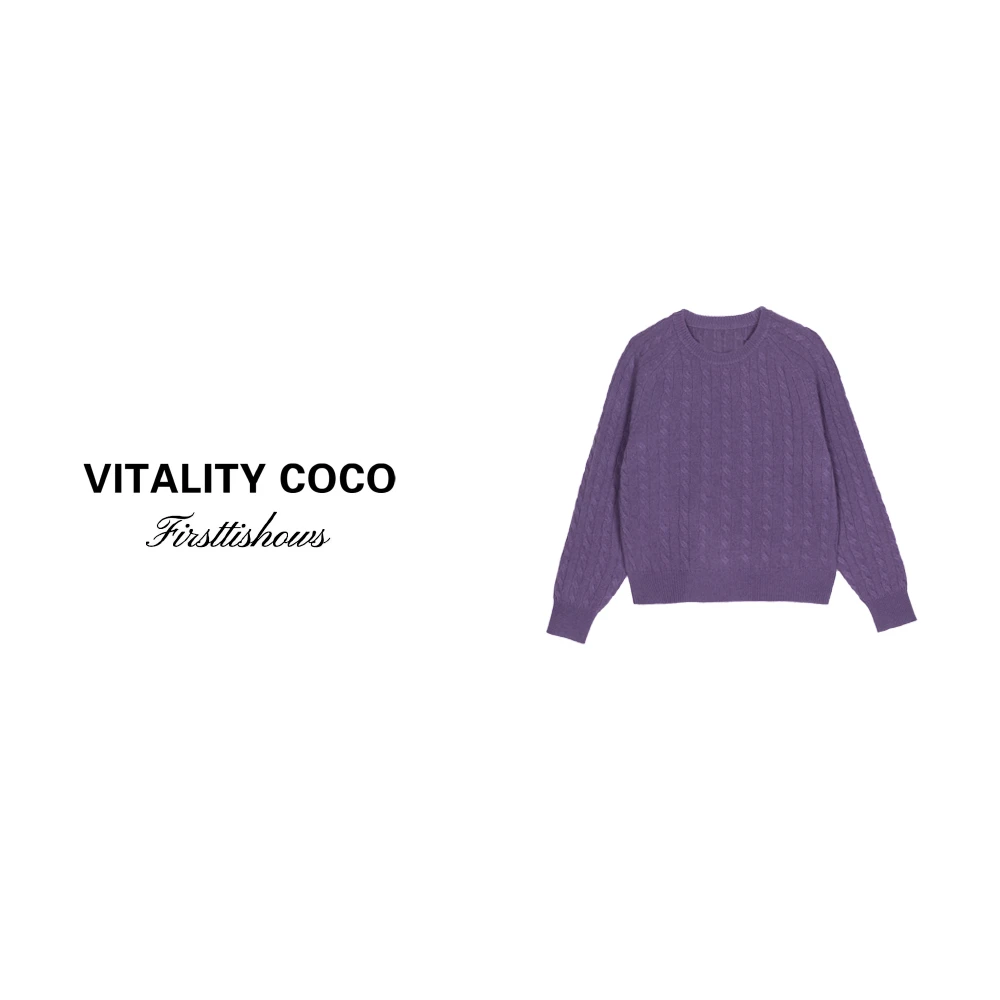 「VITALITY COCO」24秋冬上新毛衣百搭圆领休闲针织衫1608