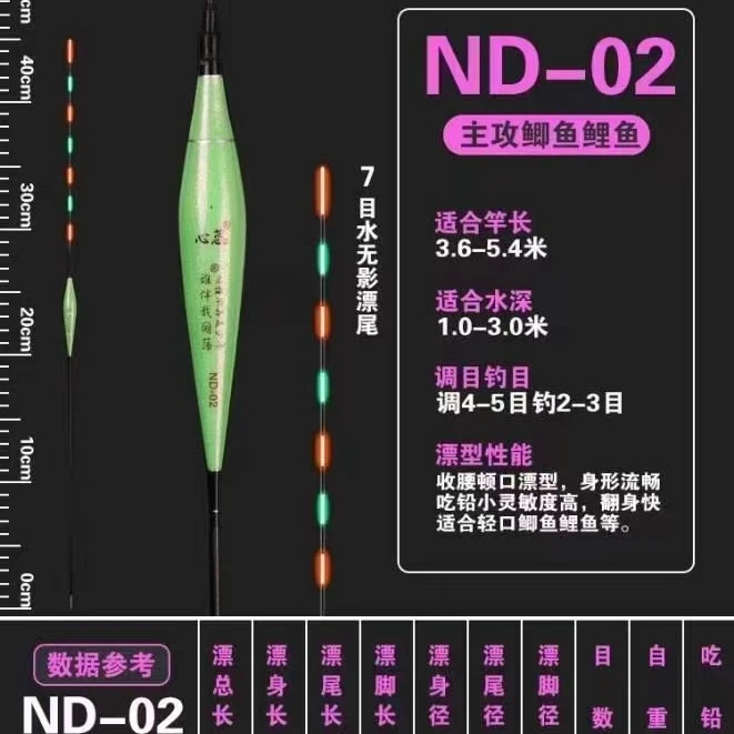 日夜两用电子漂绿色浮漂电子鲫鱼行程漂夜光漂日夜两用/夜钓/水库