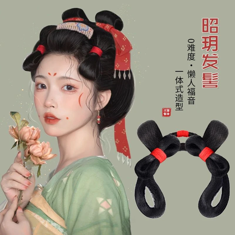 汉服假发女古装一体式懒人发箍唐风发髻古风新手日常垫发包造型