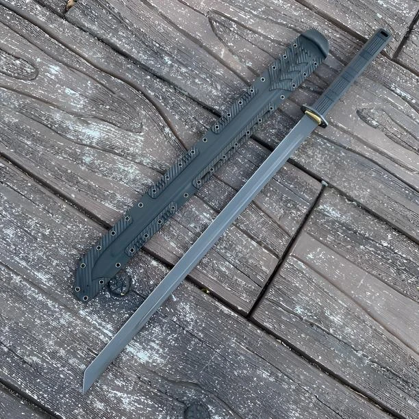 龙泉加强战术唐横刀镀钛k鞘G10手柄野外车载防身黑色真刀剑未开刃