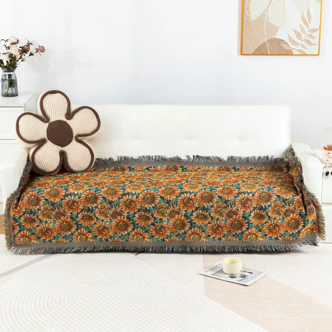 盛放葵花 中号高端沙发巾（沙发巾缩水介意慎拍）