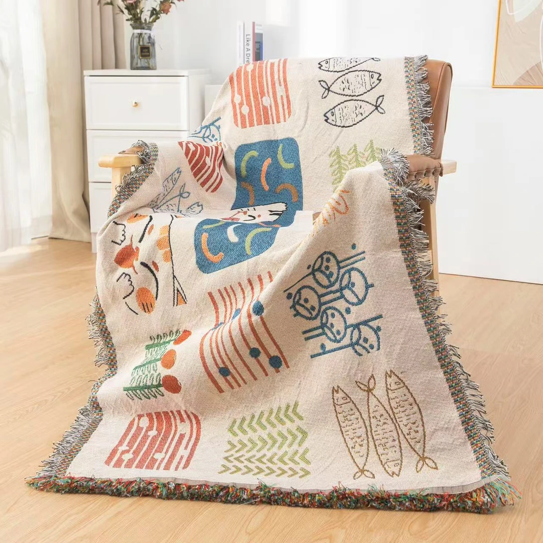 【金禧优品8】大猫鱼沙发巾80*220