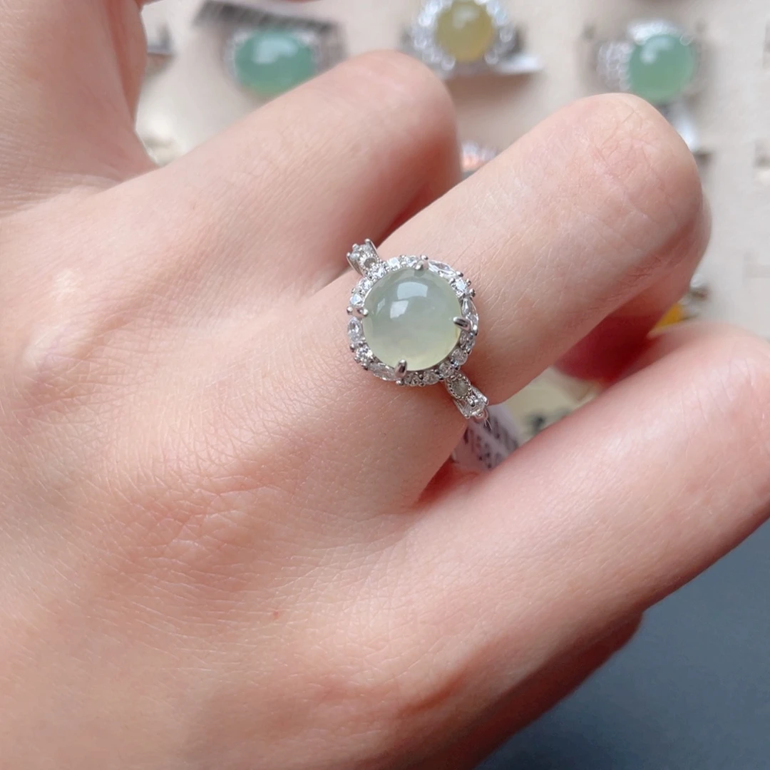 翡翠戒指未镶嵌天然缅甸翡翠戒指