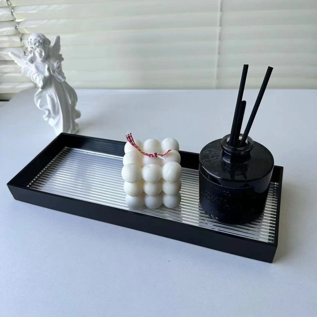 高级感亚克力收纳托盘轻奢浴室卫生间收纳盒化妆品收纳香薰收纳盒