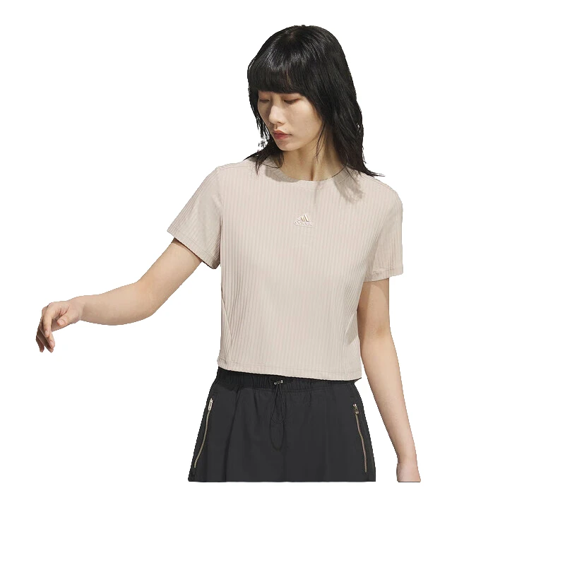 adidas/阿迪达斯2024夏女子新款运动休闲圆领短袖T恤 JI9805