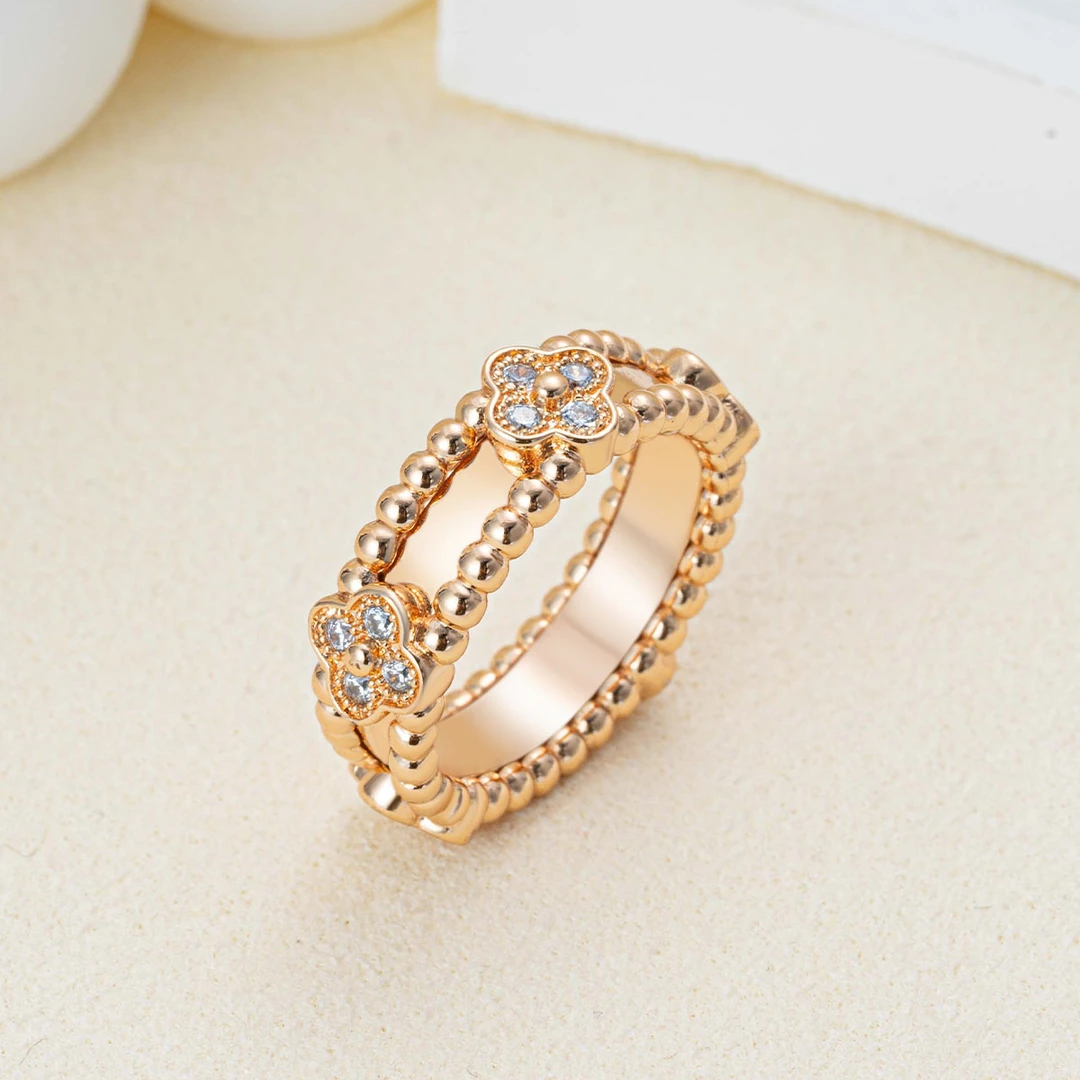 合金戒指 【linlin专属】四叶草万花筒同款戒指森系文艺小清新经典