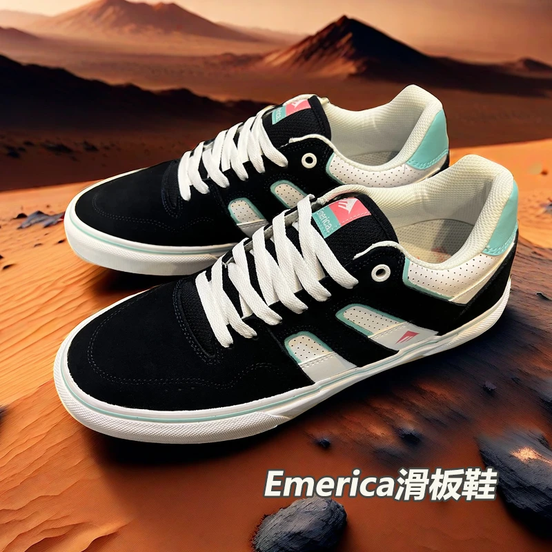 emerica滑板鞋pro签名款3e耐磨减震黑色翻毛皮运动休闲鞋透气春节