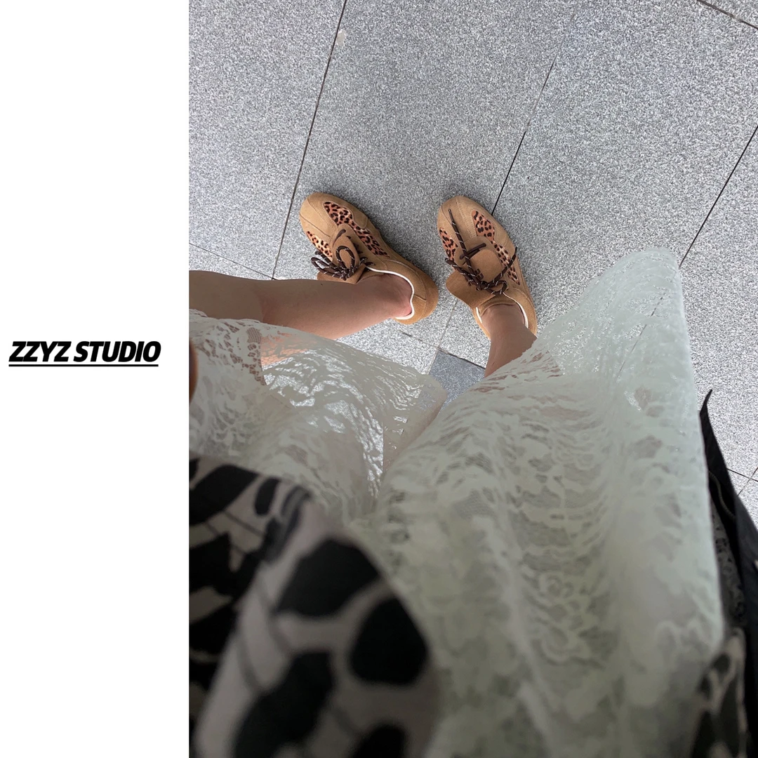 白色法式重工设计蕾丝钩花短裤 6059