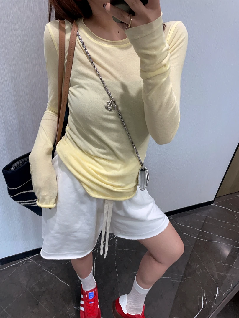【夏日面膜T】简约防晒高级感 气质显瘦长袖T恤B7363