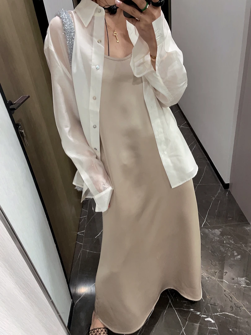 【海边的风】高级感慵懒风衬衫 小众设计后背开叉薄款衬衣