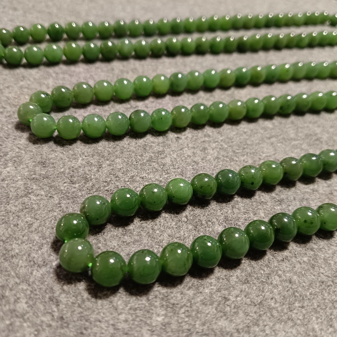 非金属硅胶手链 天然碧 玉 挂脖   HA多圈