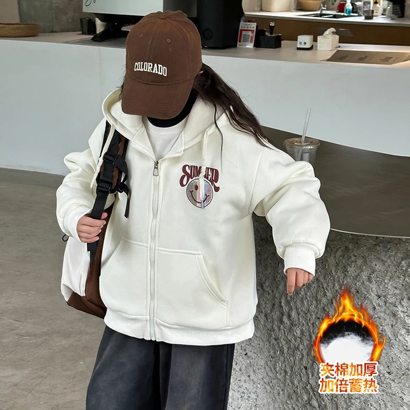 女童加厚外套秋冬2024新款洋气中大童连帽上衣冬装儿童棒球服12岁