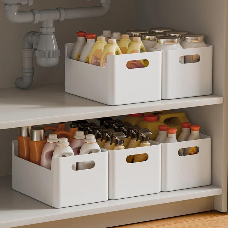 方形杂物收纳筐厨房抽屉式锅具化妆品桌面零食玩具收纳盒整理筐子