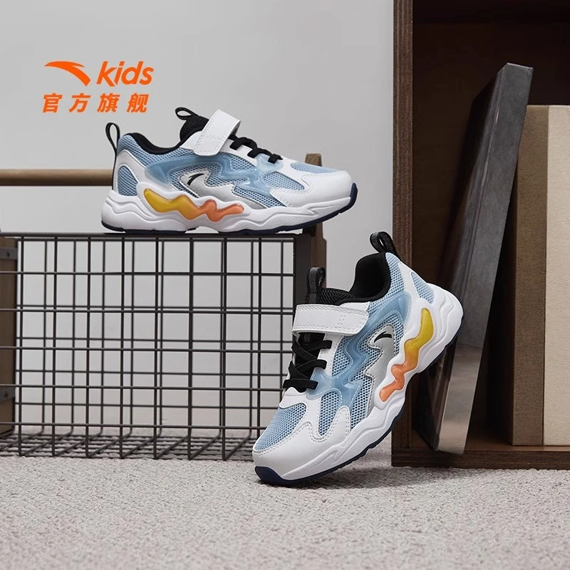 安踏儿童鞋2024秋季新款男小童网面透气运动休闲鞋百搭防滑老爹鞋