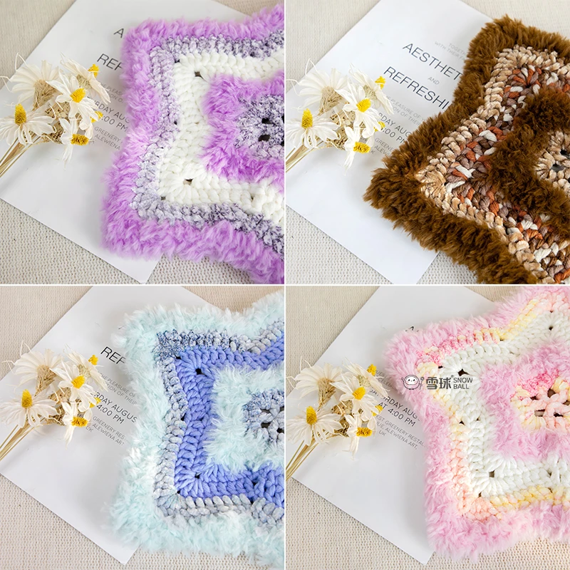 雪球diy手工编织绒绒星星包材料包毛线秋冬自制单肩手拎萝莉包勾