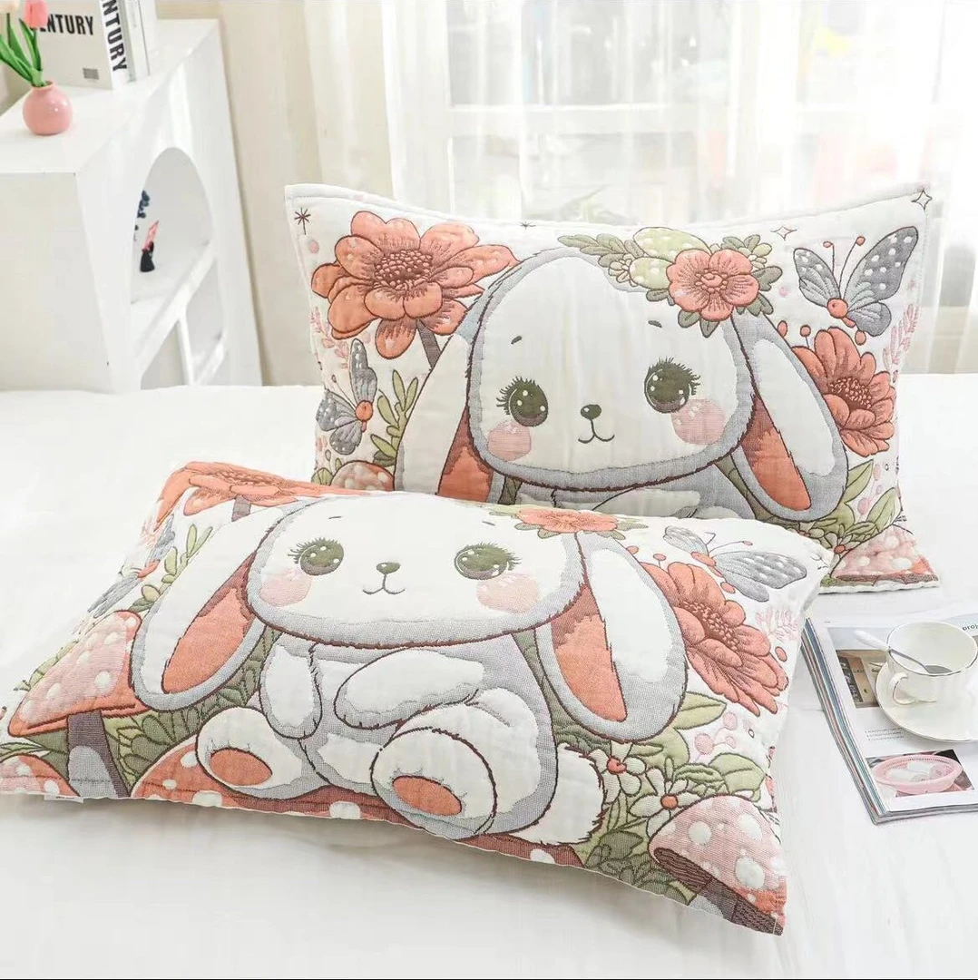 【奈美】52*78纯棉多层泡芙纱布枕巾一对