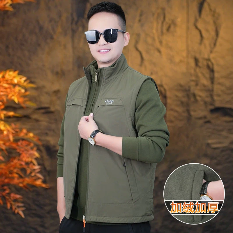 保暖马甲男秋冬季2024年新款休闲加绒背心坎肩男士宽松百搭衣服