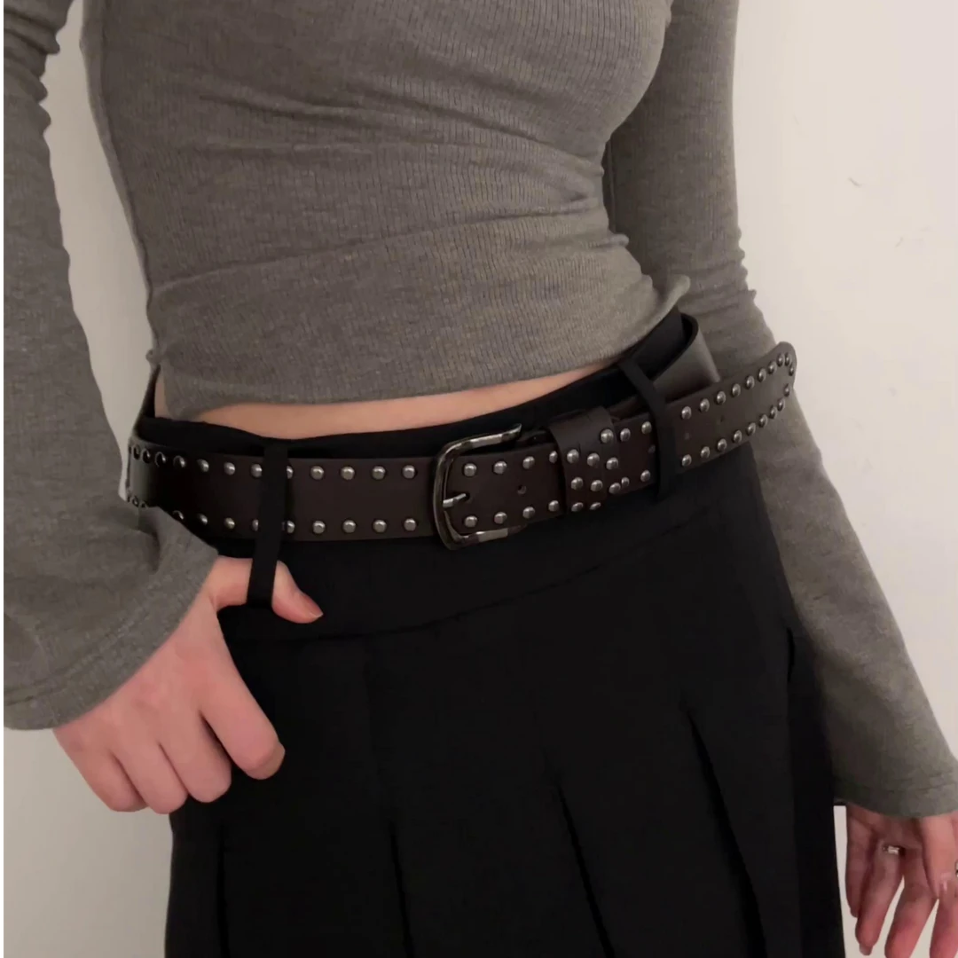 2025新款个性铆钉设计感腰带女时尚高级感时尚百搭女士皮带2222#