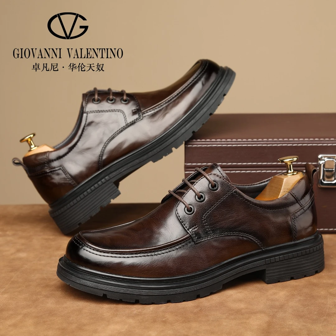 【卓凡尼·华伦天奴】男士高档皮鞋轻奢高端鞋商务正装皮鞋22D38J