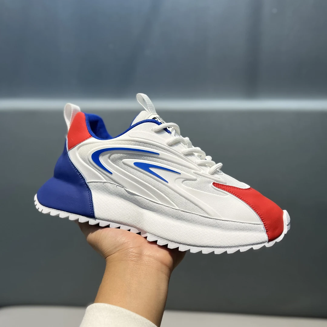 时尚镂空包底鞋2024夏季网面透气轻奢男士潮流舒适百搭拼色休闲鞋