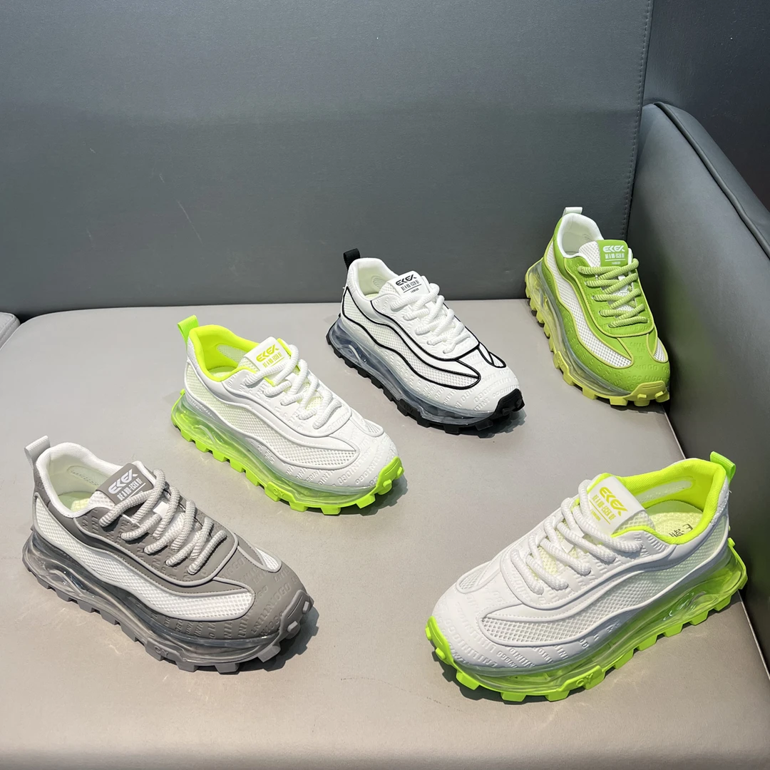 时尚气垫高颜值网面透气夏季厚底阿甘鞋时尚百搭舒适潮流休闲鞋男