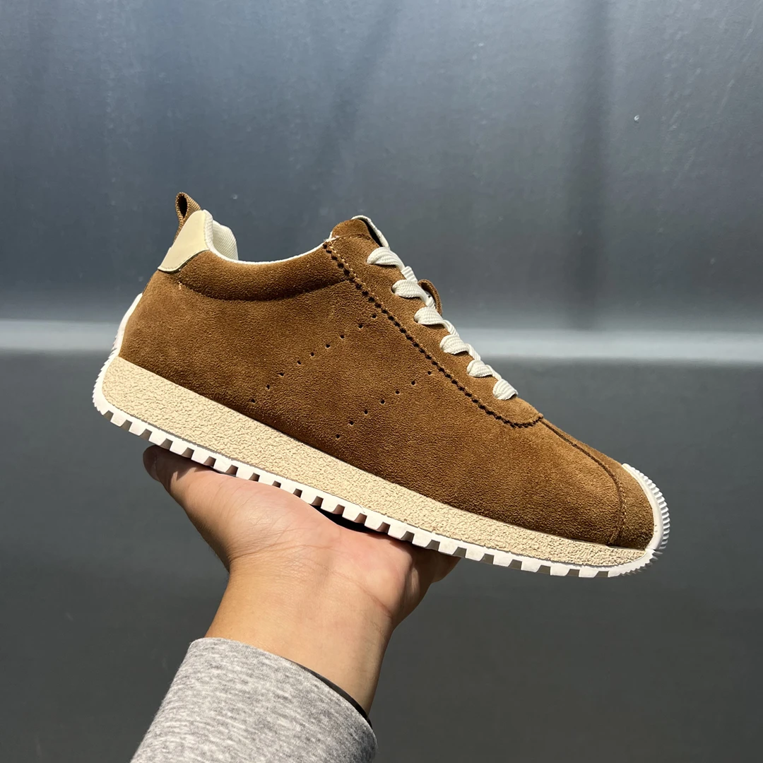 时尚纯色简约翻毛皮厚底阿甘鞋春秋运动百搭软底舒适男潮流休闲鞋
