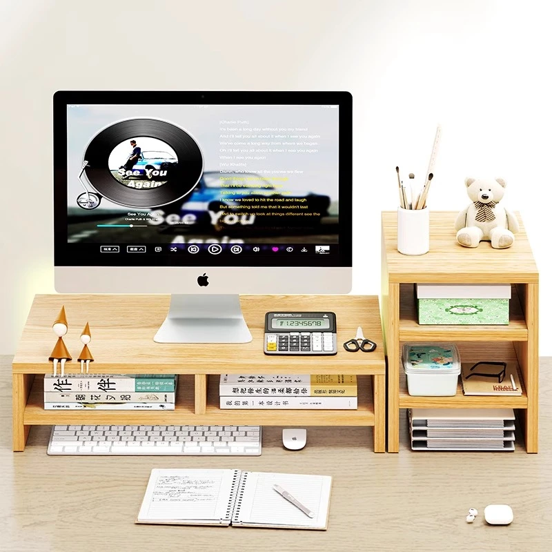 台式电脑增高架办公室工位收纳置物架子笔记本支架显示器抬高底座