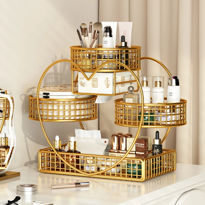 化妆品置物架桌面收纳盒梳妆台多层护肤品收纳架卫生间洗漱台架子